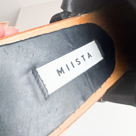 MIISTA Black leather woven Clog Slides 41 - Picture 8 of 9